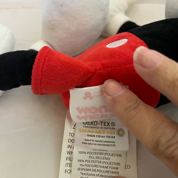 DISNEY MICKEY MOUSE PLUSHIE STUFFED TOY UNISEX 14”‎ RED BLACK ICONIC CARTOON - Picture 6 of 9